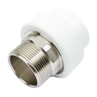 Комбинированная муфта под ключ PRO AQUA PP-R НР белая d-40 мм 1 1/2" PA23521Pb