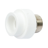 Комбинированная муфта под ключ PRO AQUA PP-R НР белая d-40 мм 1 1/2" PA23521Pb