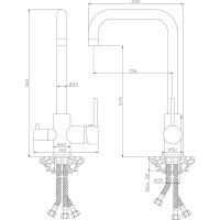Смеситель Rossinka для кухни с подключением к фильтру с питьевой водой Z35-29