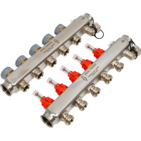 Коллектор в сборе Royal Thermo нержавеющая сталь, с расходомерами 1 ВР-3/4 НР, 5 выходов НС-1080951