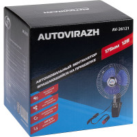Вращающийся вентилятор 6 на прищепке 12 V AUTOVIRAZH AV-26121