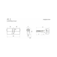 Цилиндровый механизм НОРА-М ЕСО Z ЛП-60 30-30 хром 16101