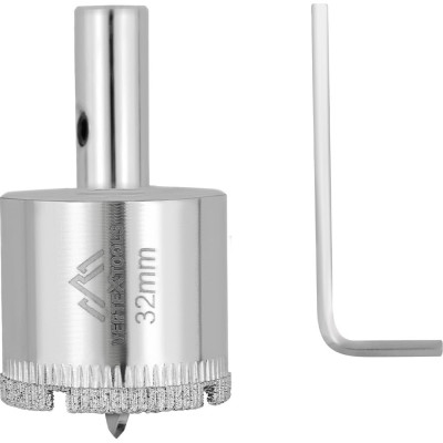 Коронка с центрирующим сверлом по стеклу и керамике (32х55 мм) Vertextools 336-32-55
