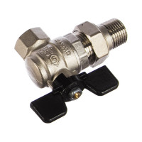 Кран шаровой полнопроходной угловой с американкой STOUT 1/2" ВР/НР ручка бабочка SVB-0008-200015 RG00938T5RM7A5