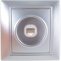 Компьютерная розетка Smartbuy RJ45 1-местная серебро Венера SBE-01s-S1-RJ