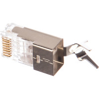 Коннектор RJ-45 TWT FTP 8P8C категория 6А, экранированный, универсальный, со вставкой 100 шт PL45/S-8P8C-6A