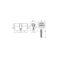 Цилиндровый механизм PUNTO A200/70 mm 30+10+30 PB латунь 5 кл. 30219