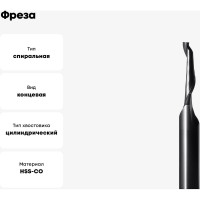 Фреза для пвх окон и алюминиевого профиля (8x40x120x8 мм; Z=1) CUT2 20035