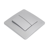 2-клавишный выключатель Systeme Electric ( Schneider Electric) BLANCA С/У, 10А, 250B, АЛЮМИНИЙ BLNVS010503