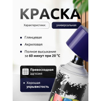 Акриловая универсальная эмаль REF темно-синий 520 мл 0028