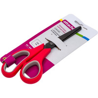 Ножницы Attache Comfort 190 мм, покрытие Titanium grey, красный/серый 604058