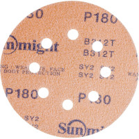 Круг шлифовальный GOLD B312T (5 шт; 125 мм; на липучке; 8 отв; золотистый; P180) SUNMIGHT 58110R