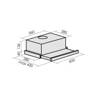Кухонная вытяжка MBS CANNA 260 WHITE GLASS 4884