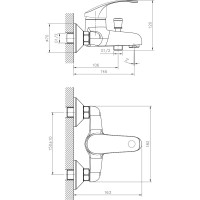 Одноручный смеситель для ванны Decoroom с коротким изливом DR71035