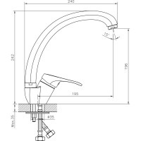 Одноручный смеситель для кухни Decoroom с высоким повортным изливом DR21021