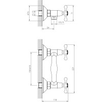 Двуручный смеситель для душа Decoroom DR54055