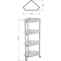 Угловая этажерка Бытпласт Тереза 4 полки 400х270х840 мм светло-серый 431242130