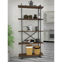 Стеллаж Металл-Завод GUTTA 196x92x34x5 коричневый/черный GS19692345B2