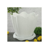 Горшок с поддоном Martika Эдельвейс 9.5 л, диам. 29 см, мрамор С194М