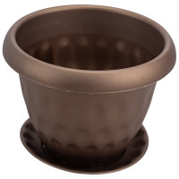 Горшок для растений с поддоном Martika Розетта 2.8 л, диам. 200 мм, золотой С127ЗОЛ