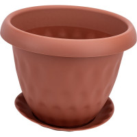 Горшок для растений с поддоном Martika Розетта 13 л, диам. 340 мм, терракотовый С129ТЕР