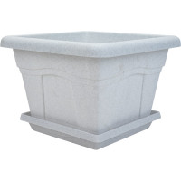 Горшок с поддоном Martika Квадро 12.2 л, 32x32 см, мрамор С165М