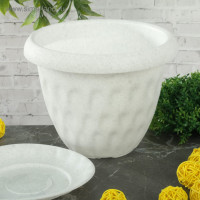 Горшок для растений с поддоном Martika Розетта 1.7 л, диам. 170 мм, мрамор С126МРА