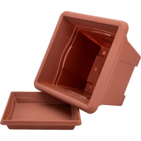 Горшок с поддоном Martika Квадро 8.1 л, 28x28 см, терракотовый С164Т