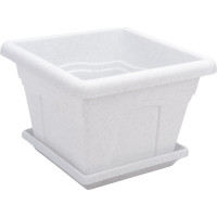 Горшок с поддоном Martika Квадро 8.1 л, 28x28 см, мрамор С164М