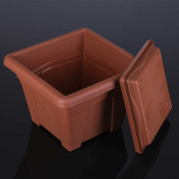 Горшок с поддоном Martika Квадро 12.2 л, 32x32 см, терракотовый С165Т