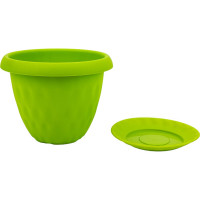 Горшок для растений с поддоном Martika Розетта 2.8 л, диам. 200 мм, зеленый С127ЗЕЛ