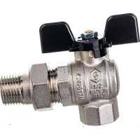 Кран шаровой полнопроходной угловой с американкой STOUT 1/2" ВР/НР ручка бабочка SVB-0008-200015 RG00938T5RM7A5