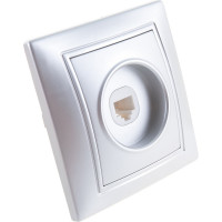 Компьютерная розетка Smartbuy RJ45 1-местная серебро Венера SBE-01s-S1-RJ