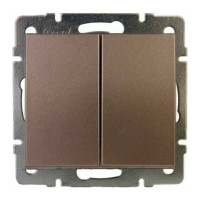 Выключатель Lezard RAIN, 2-й, бронза, матовый, 703-3188-101