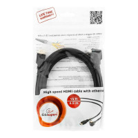 Кабель HDMI Cablexpert 4.5 м v2.0 19M/19M угловой разъем черный CC-HDMI490-15
