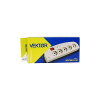 Сетевой фильтр Vektor COM светло-серый 10м 2270