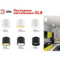 Подсветка ЭРА OL8 GX53 BK, накладной, под лампу Gx53, алюминий, цвет черный Б0048538