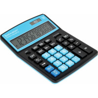 Настольный калькулятор BRAUBERG EXTRA COLOR-12-BKBU 206x155мм, 12 разрядов, черно-голубой 250476
