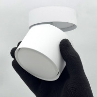 Накладной поворотный светильник truEnergy gx53 d82xh80мм ip20 белый/алюминий 21005