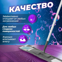 Сменная насадка для швабры из микрофибры PERFECTO LINEA Solid серая 44-532024