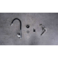 Смеситель для кухни Lemark Linara с гибким изливом LM0415C-Black