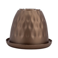 Горшок для растений с поддоном Martika Розетта 2.8 л, диам. 200 мм, золотой С127ЗОЛ