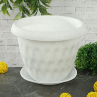 Горшок для растений с поддоном Martika Розетта 1.7 л, диам. 170 мм, мрамор С126МРА