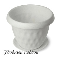 Горшок для растений с поддоном Martika Розетта 21.0 л, диам. 400 мм, мрамор С130МРА