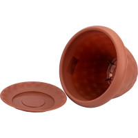 Горшок для растений с поддоном Martika Розетта 4.9 л, диам. 245 мм, терракотовый С128ТЕР