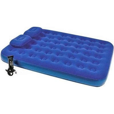 BestWay Ќадувной матрас Flocked Air Bed With Air Pump/Queen/ 203x152x22 см с ручным насосом и 2 подушками 67374 BW 005653