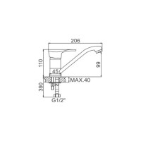 LEDEME Смеситель для кухни Картридж д.35мм, силумин, L4514-B 806450