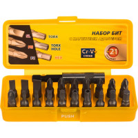 Набор бит MASTER (21 предмет) с адаптером в пластмассовом боксе STAYER 2-26087-H21