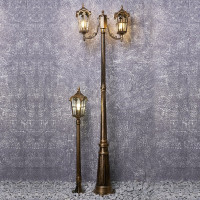 Садово-парковый светильник, столб четырехгранный 2*60W 230V E27, черное золото FERON PL109 11301