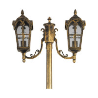 Садово-парковый светильник, столб четырехгранный 2*60W 230V E27, черное золото FERON PL109 11301
